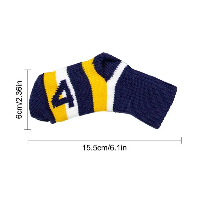 니트 골프 커버 부드러운 보호용 9종 골프 커버 세트, 흠집 방지 드라이버 페어웨이 하이브리드 헤드커버 (번호 태그 포함)