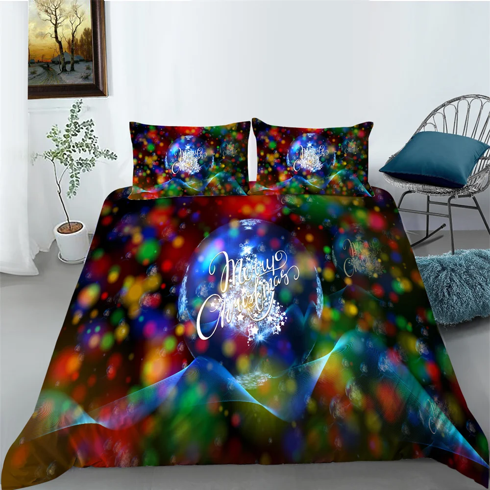

Christmas Bed Sets 3D Printing Home Bedclothes Microfiber Bedding Quilt Suit Man Woman Duvet Covers Pillowcase