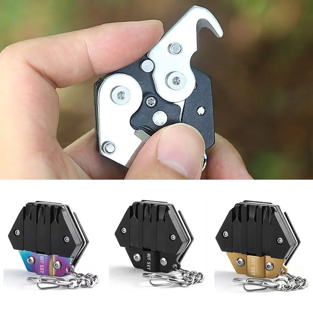 

Folding Screwdriver Mini EDC Multifunctional Hexagon Tool Keychain Pocket Tools Survival Equipment Outdoor Contraption