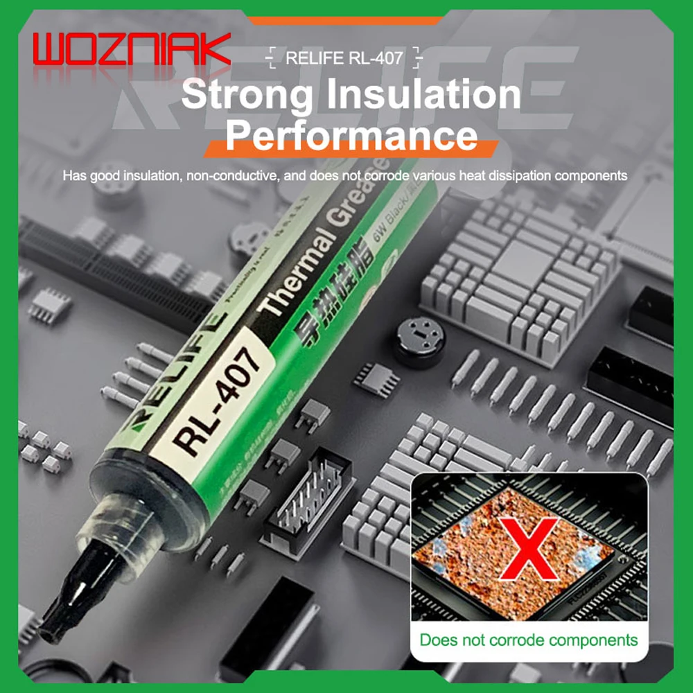 RELIFE RL-407 Thermal Conductive Silicone Grease /6W/20G CPU/Graphics Card IPHONE/Android Phones Laptops and Desktops mobile phone repair tools kit,mobile phone repair tools
