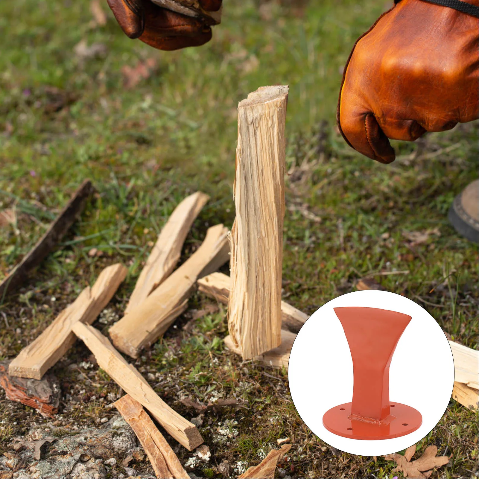 Firewood Splitter Safe Manual Wood Splitter Rustproof Forged Steel Antislip Lightweight Efficient for Outdoor