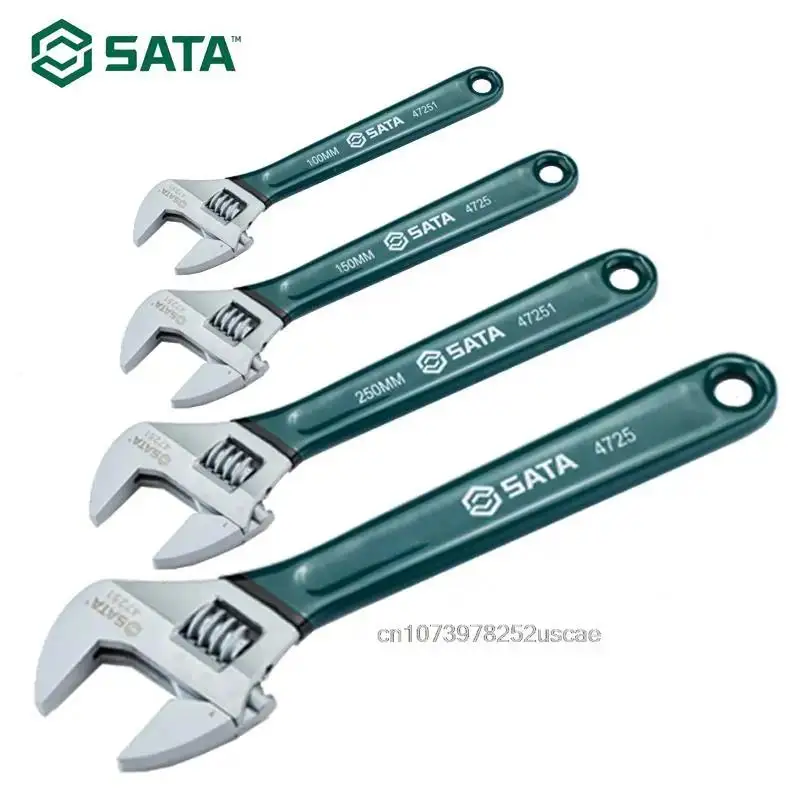 SATA 미국 브랜드 너트 조정 가능한 렌치 범용 미니 작은 큰 스패너 렌치 조정 가능한 헤드 턱 수리 도구 렌치 자동차