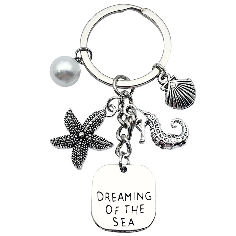 Marine Keychain Shell Seahorse Starfish Charm