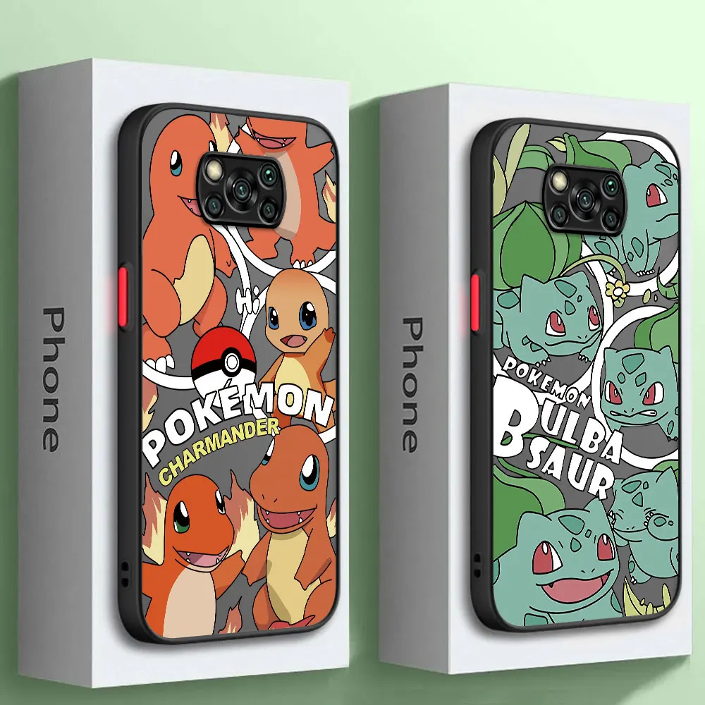 Pikachu Trend Squirtle Gengar Phoen Custodia Per Xiaomi Poco X4 Gt M5 C40 X3 Pro 12T 11Lite 13 X3 Nfc X5 Pro 5G 9 Cover Shell Fundas