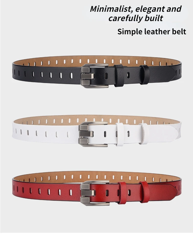 Ladies' Leather Fine Belt Punch-free Fashion  Pin Buckle Joker Waistband Belts for Women Luxury Designer Brand ladies belts for dresses