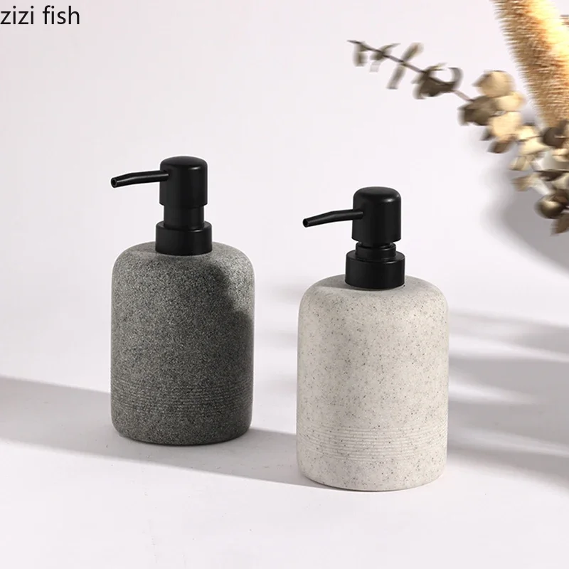 High Beauty Sandstone Lotion Bottle Bathroom Creative Soap Dispenser Shampoo Bottle Hand Soap Household Bathroom Supplies
