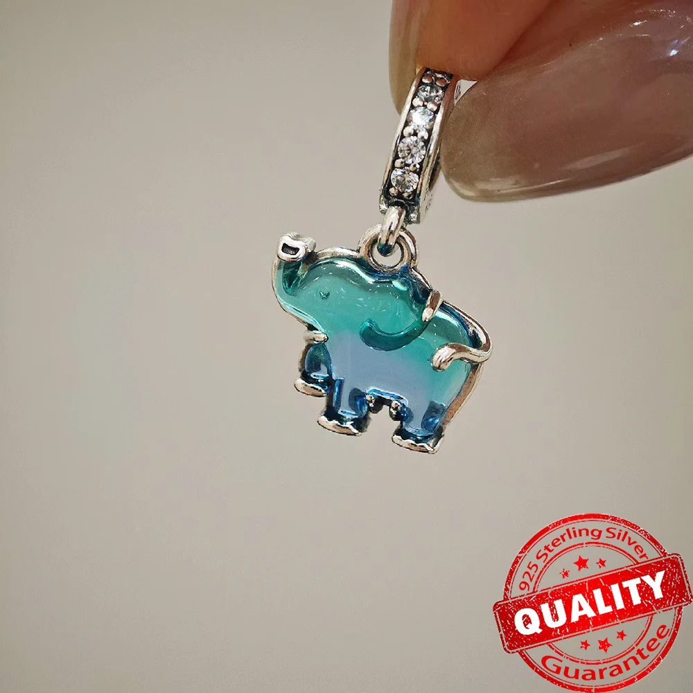 925 Sterling Silver Galaxy Heart Medallion Charm silver charm jewelry Blue Butterfly Charms For Women Necklace DIY Jewelry For Original Bracelet