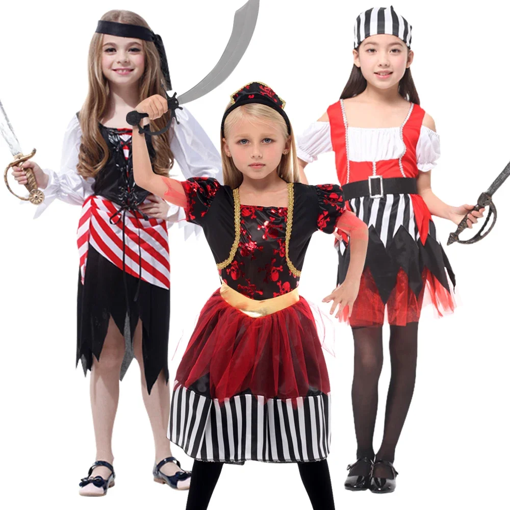

Baby Girls Pirate Costume Toddler Girls Pirate Costume Baby Halloween Costumes Long Sleeve Dress