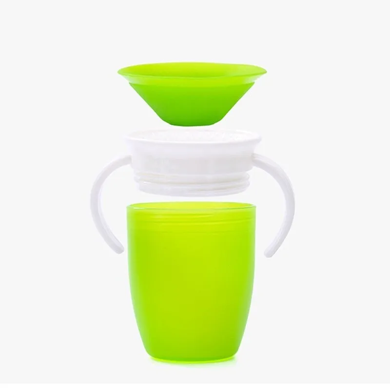 Drinking Cup Drinking Water Bottle 1PC 360 Baby Cups Can Be Rotated Magic Cup Baby Learning Drinking Cup LeakProof 207ML
