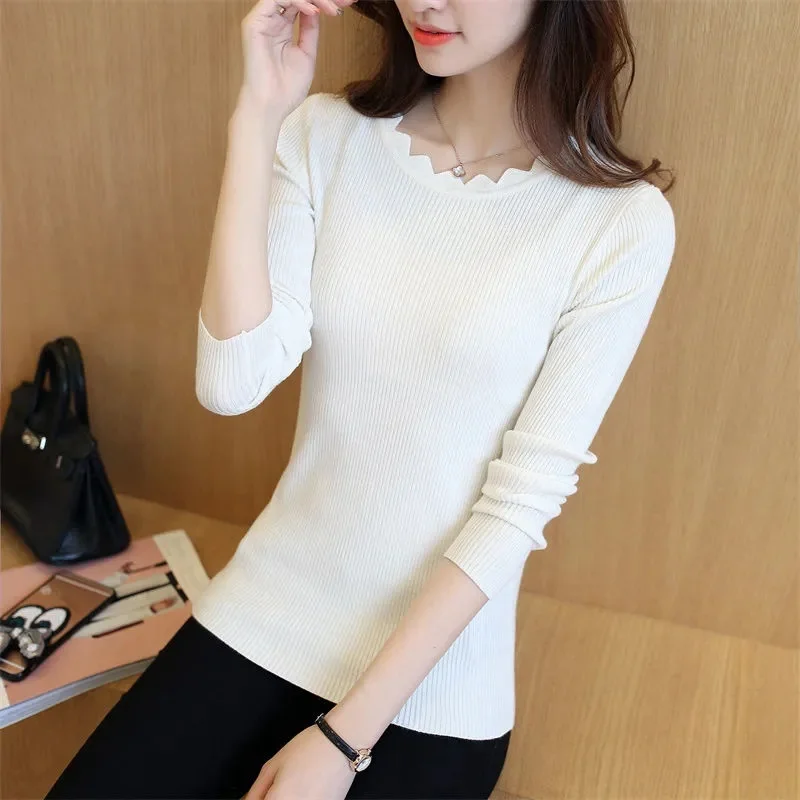 

Women Sweater O-neck Autumn Winter Basic Pullover Warm Casual Pulls Jumpers Korean Fashion Spring Knitwear Bottoming Shirt 2023