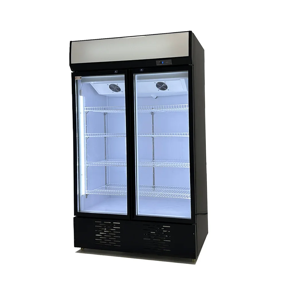 High-Quality Supermarket Vertical Air Coole With Glass Door Bottle Drink Open Display Cooler