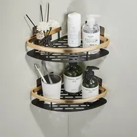 Luxury Bathroom Shelves Without Drilling Rustproof Aluminum Shower Wall Shelf Shampoo Towel Holder Bathroom Organizer Accessorie 3