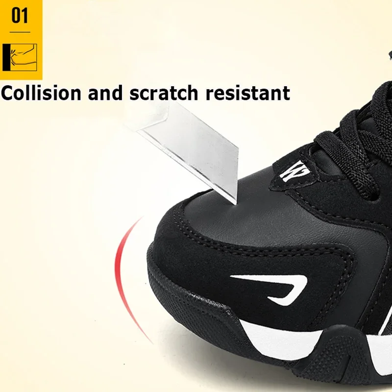 Boys Leather Sneakers - Kids Running Shoes With Rubber Outsole & Hook And Loop Closure