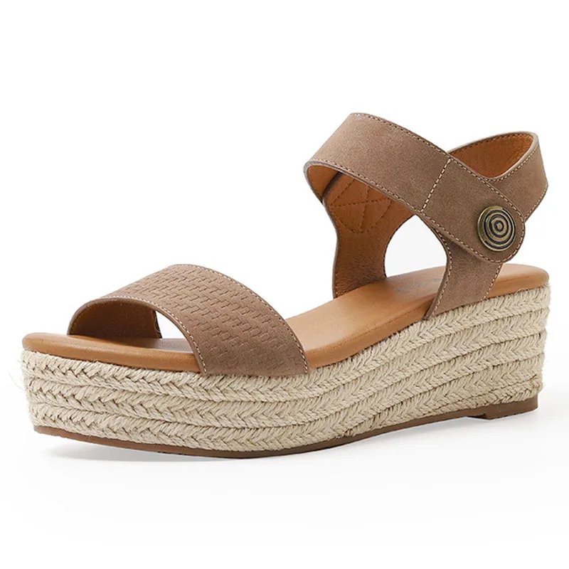 

Straw Women's Sandals 2022 New Platform Footwear Office Comfortable Summer Ladies Shoes Fashion Women's Wedge Sandalia Feminina