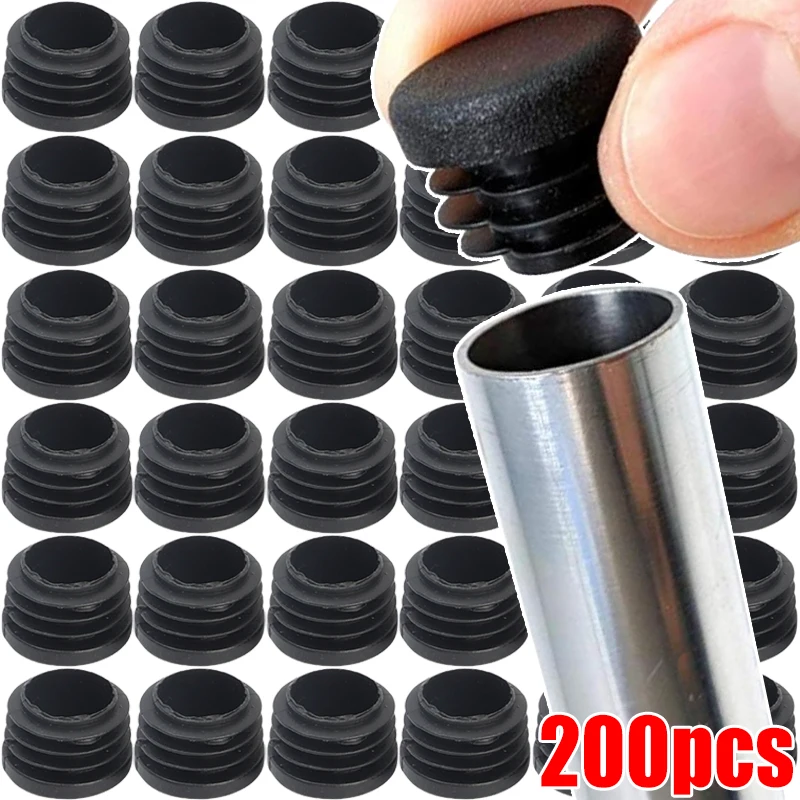 20/200pcs Chair Leg Caps Protector Round Plastic End Caps Pipe Inserts Plugs Furniture Table Foot Tubing End Cover Hardware
