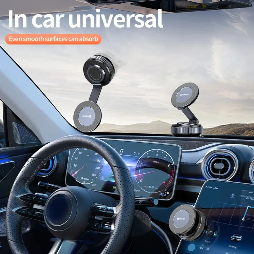 Foldable Vacuum Magnetic Bracket Phone Holder Stand For Magsafe iPhone 17~12 Pro Max Suction Cup Bracket Dashboard/Glass/Desktop