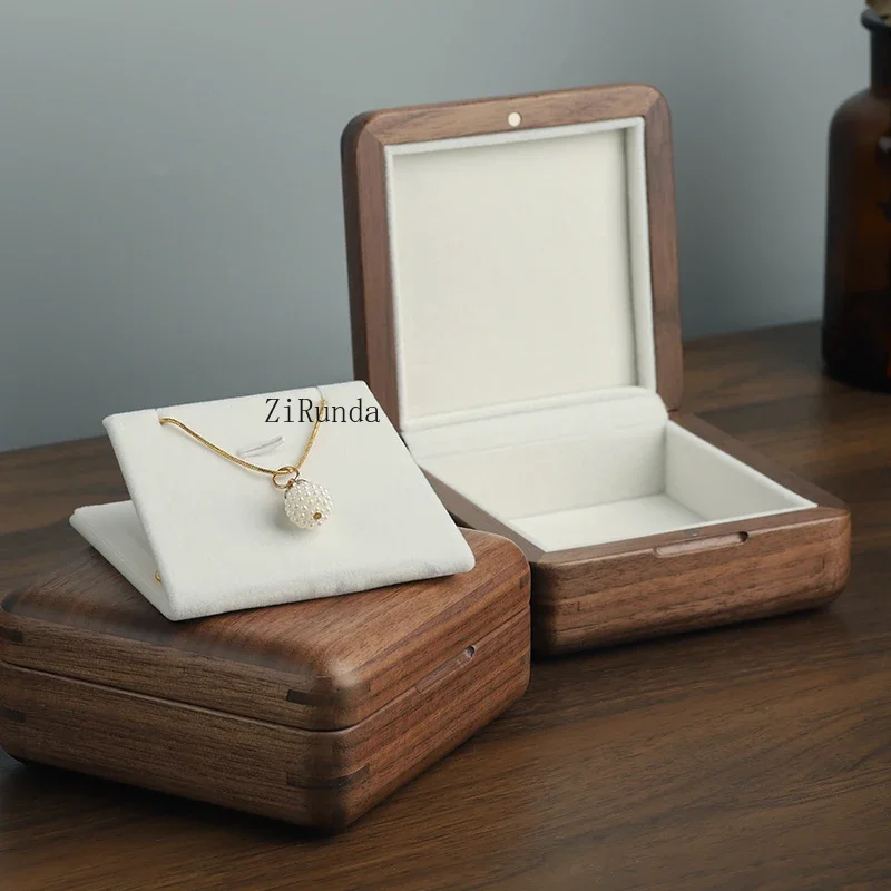*Solid wood jewelry storage box, jewelry small box, portable and exquisite 4