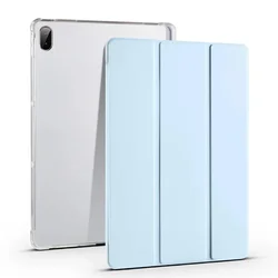 Custodia Trasparente Flip in Pelle di Lusso per Tablet con Retro Morbido e Trasparente - Cover Protettiva Antishock