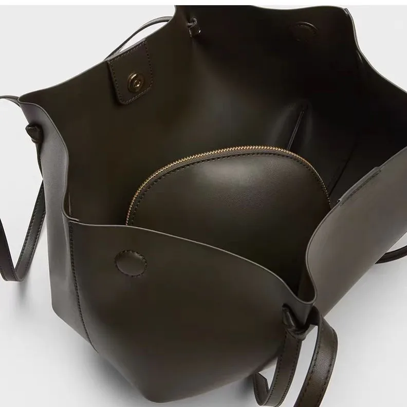 2025 New Fashion Women's Split Leather Underarm Handbag Single Shoulder Wing Bag Large Capacity Dumpling Bag Luxury Tote Bag