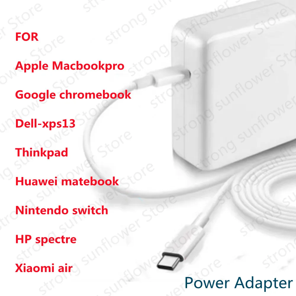 MacBook Pro 15 릴리스 2016-2020 A1707 A1990 용 유형 C 충전 케이블이있는 87W USB-C 노트북 노트북 충전기 전원 어댑터