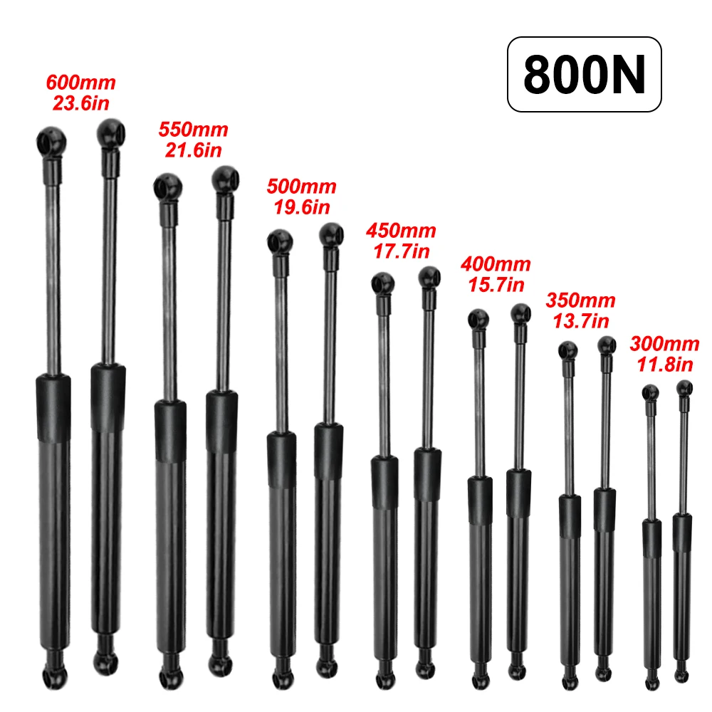 800N 300-600mm Gas Strut Bars Gas Spring Support For Boot Bonnet Car Caravans Door Windows Hatches Boat Bus 2Pcs,gas spring,gas strut fitting