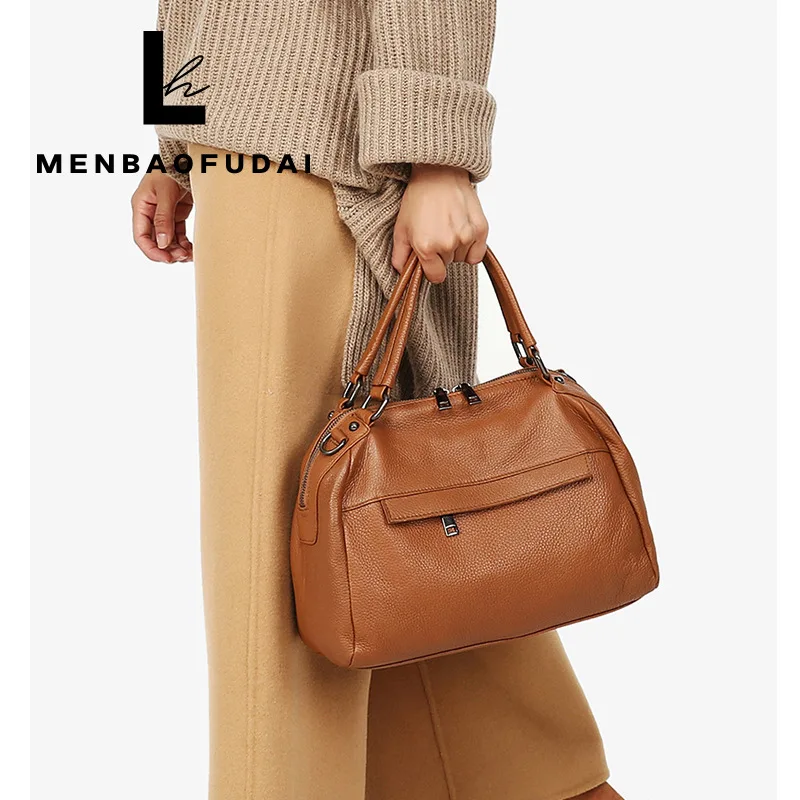 

New Top Layer Soft Cowhide Women's Handbag European and American Cross border Fashion Women's Bag Genuine Leather Women's Bag