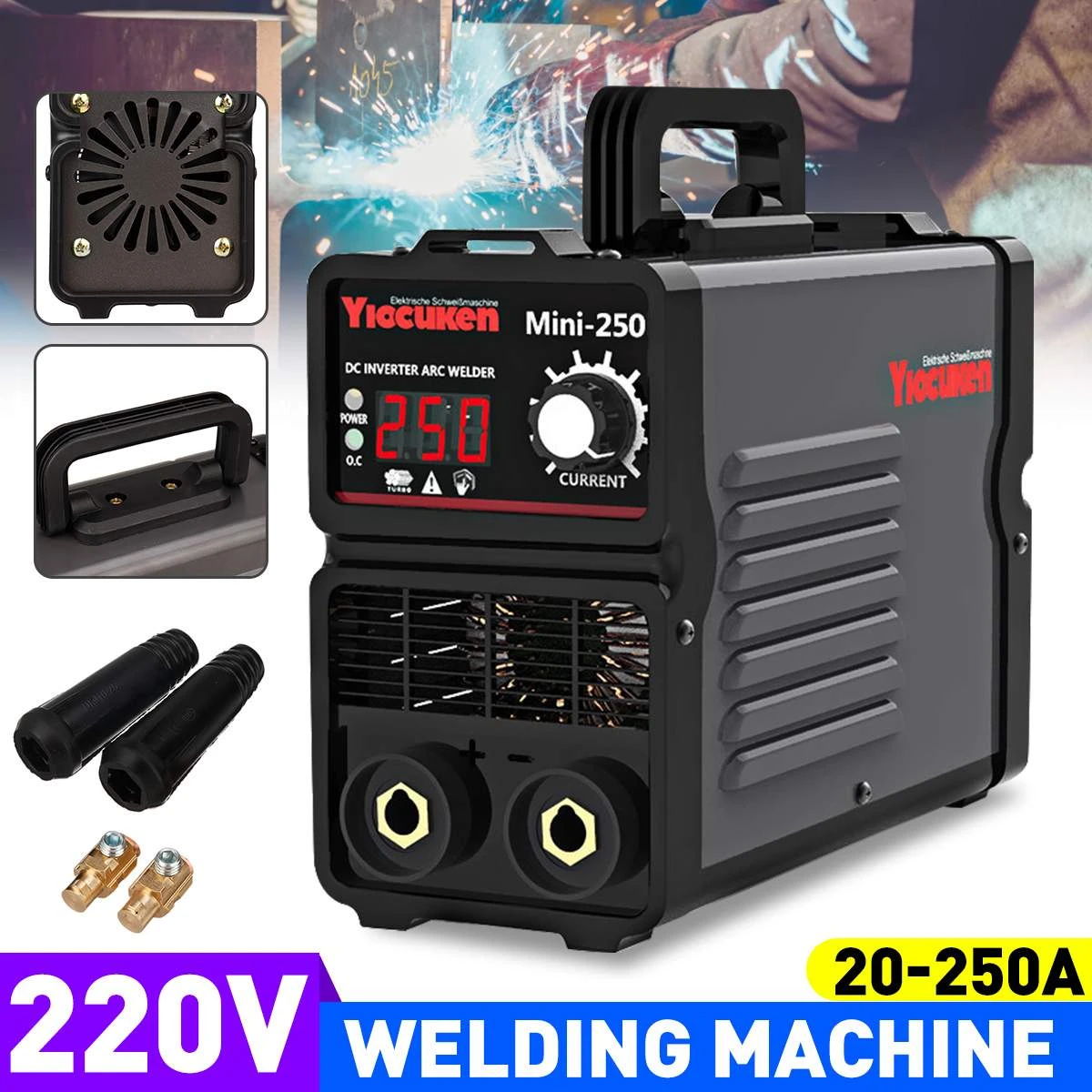 4000W MMA 250 220V 20 250A Mini Portable Electric Welding Machine Portable Digital Display IGBT