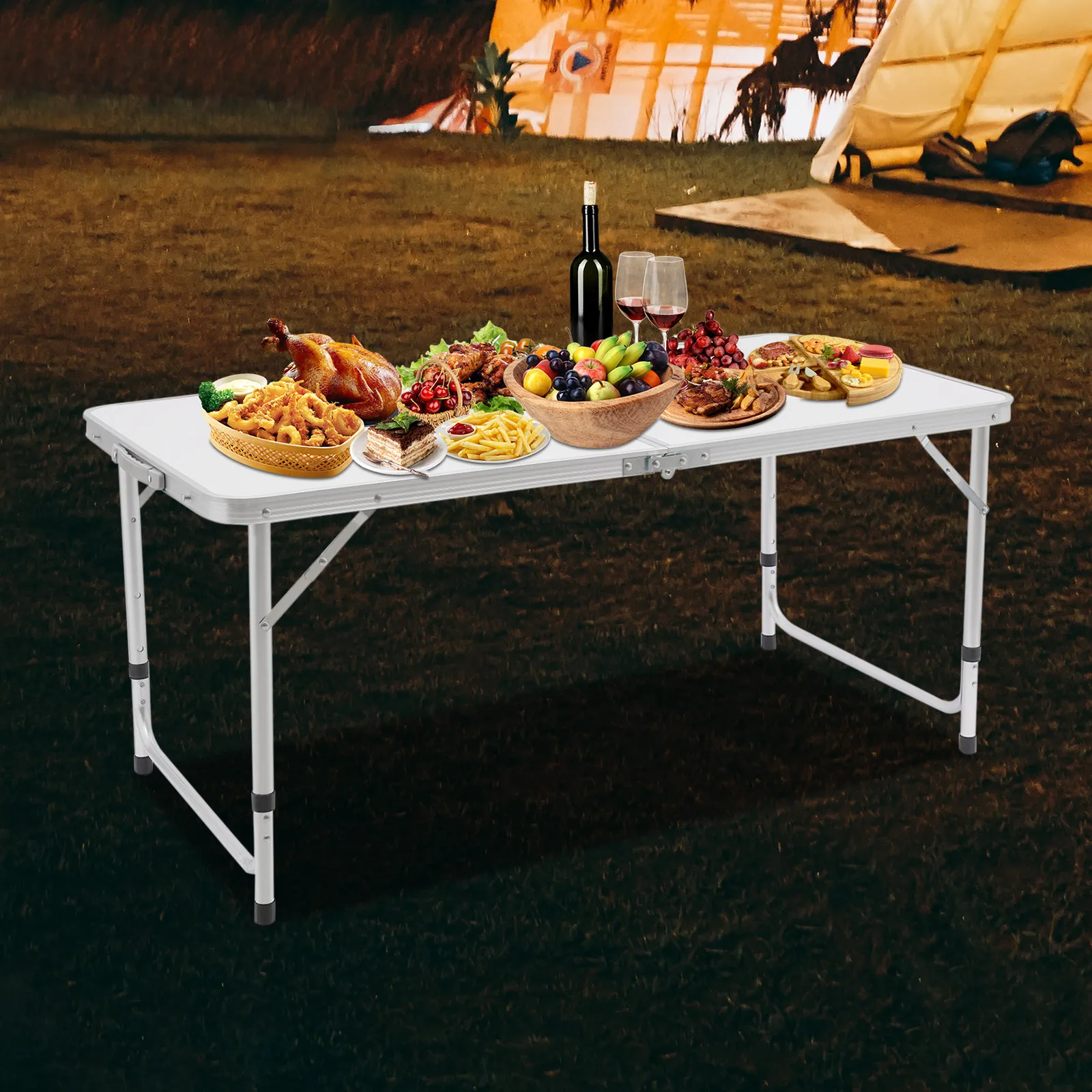 Folding Table, Adjustable Height , Desk 1