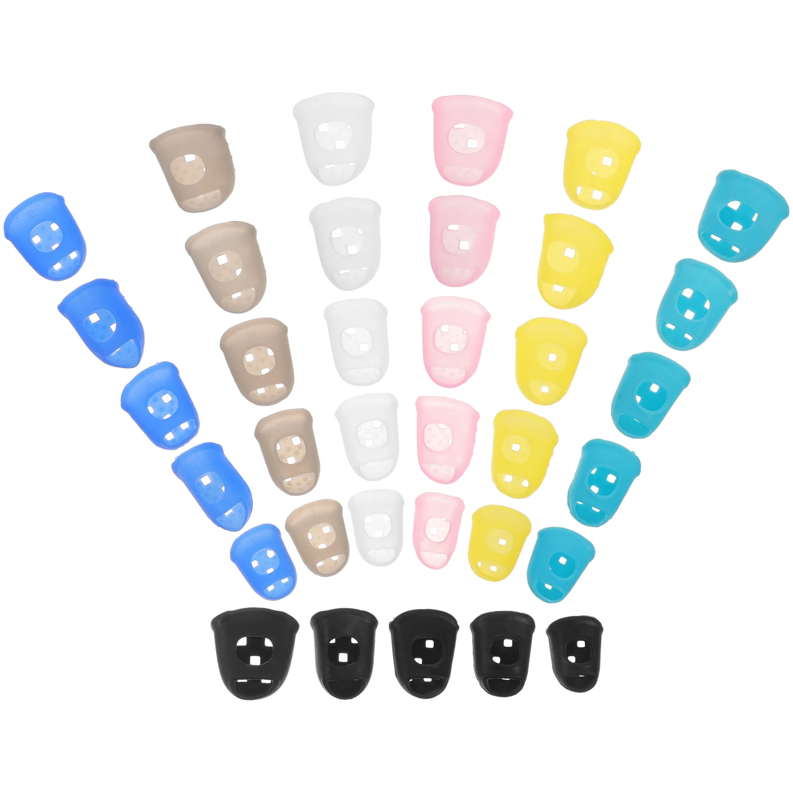 

35 Pcs Guitar Finger Cots Bass Protectors Sleeves for Sports Silicone Players Protective Case Cover