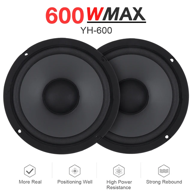 Subwoofer de 6,5 pulgadas para coche, 2 piezas, 2 vías, 600W, Audio estéreo  para puerta, música, frecuencia de rango completo, altavoces Automotrices -  AliExpress