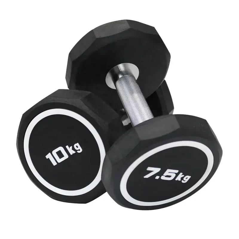Commercial Gym 10 Sides PEV Coated Weights Dumbbells 2.5kg-50kg Mancuernas Gym Training