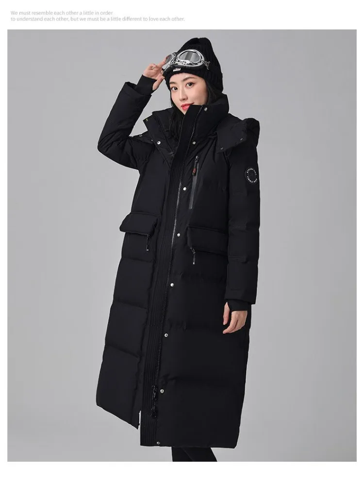 2023 New Warm Parkas Woman Down Winter Jacket Women Xplosion Medium Long Plus Loose Outwear Hooded Brand Coat