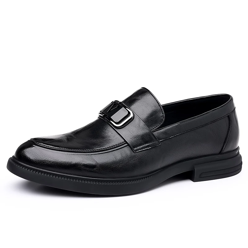 New Leather Shoes for Men Deodorant Breathable Casual British Business Formal Wear All The Trend Youth Pointed Head Increase