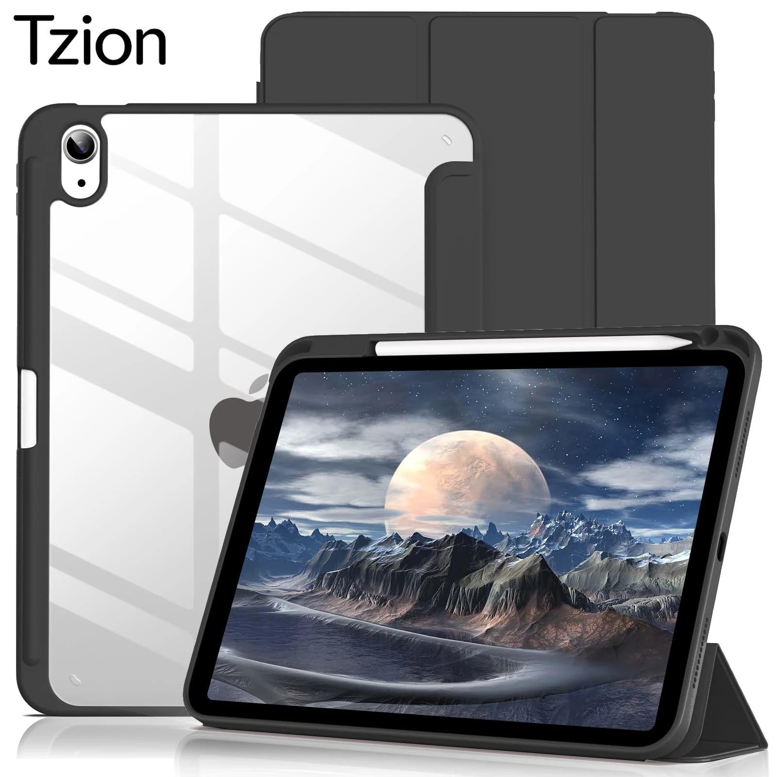 Premium iPad Case with Pencil Holder and Clear Back