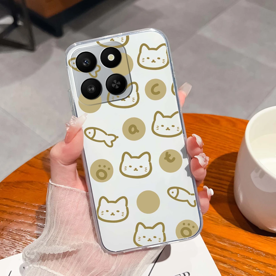 Cute Panda Cartoon Pattern Transparent Soft TPU Silicone Phone Case - Lightweight Bumper
