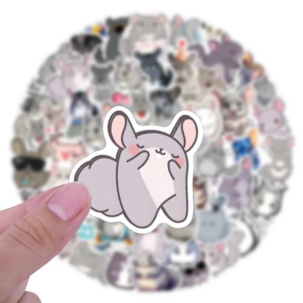 10/55/110PCS 새로운 친칠라 Kawaii 크리 에이 티브 낙서 스티커 워터 컵 연필 상자 스크랩북 방수 데칼 어린이 장난감
