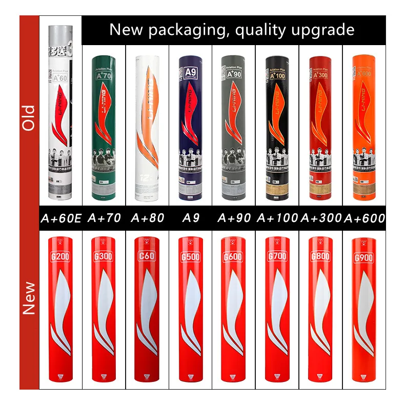 

60Pcs=5tubes New packaging! Li Ning's full range of professional game badminton A+60-600 G200-900, authentic goose feather ball