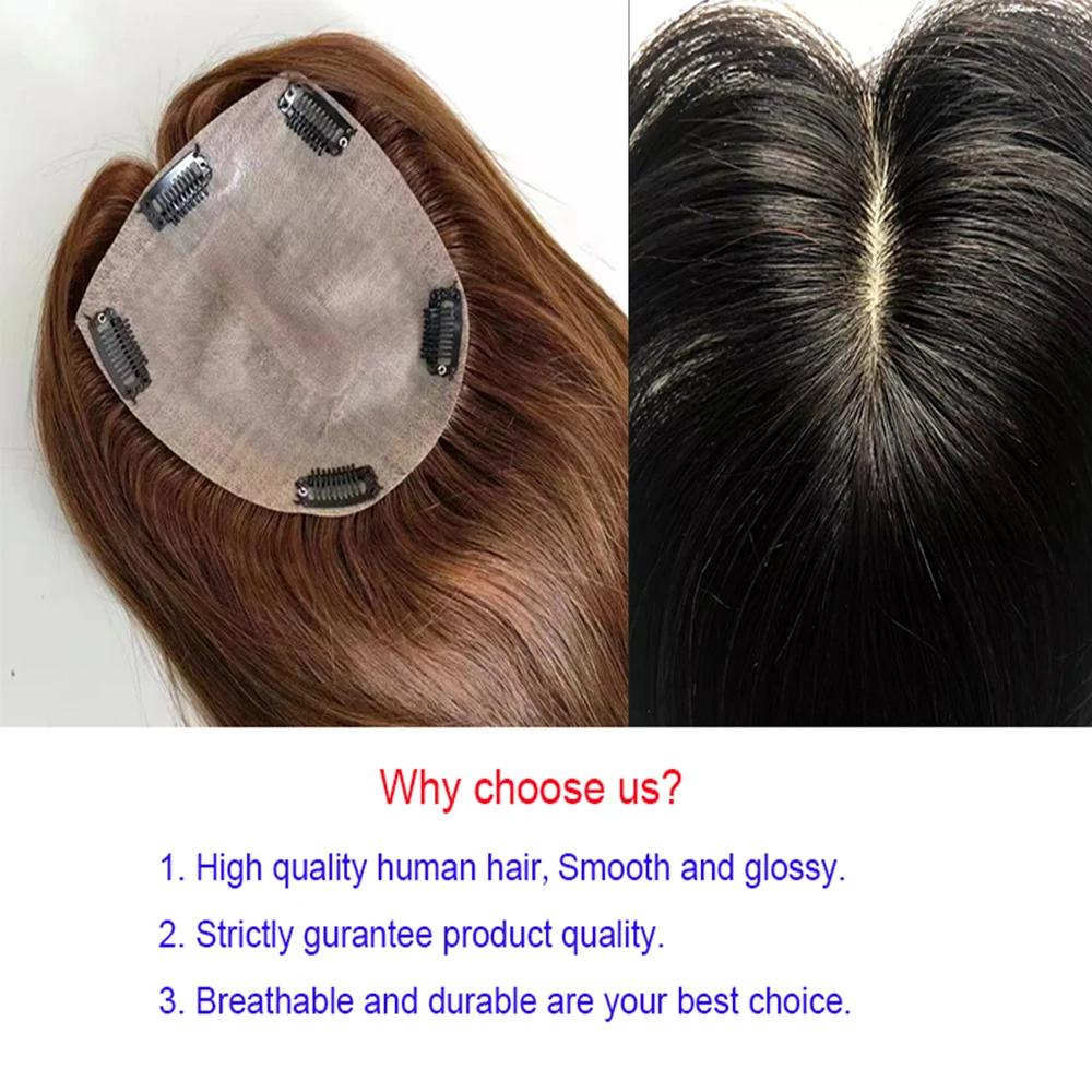 Wholesale Hand Made 100% Raw Remy Brazilian Human Hair Topper for Women With Thinning Hair Loss Hair Grey Hair