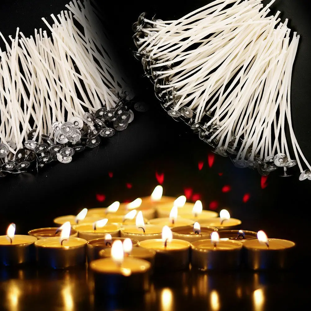 20pcs/set Waxed Cotton Candle Wicks with Stand Original Smokeless Candle DIY Wicks Soy Oil Wax Core Woven Making Candles Supplies candle wicks candle wick
