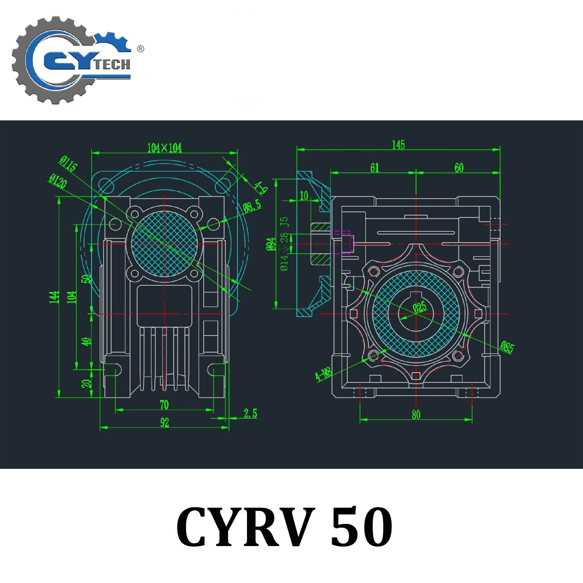 Chenyue 웜 기어 감속기 NMRV50 CYRV50 입력 11/14/19mm 출력 25mm 비율 5:1/100:1 웜 기어 주석 청동 +무료 유지보수