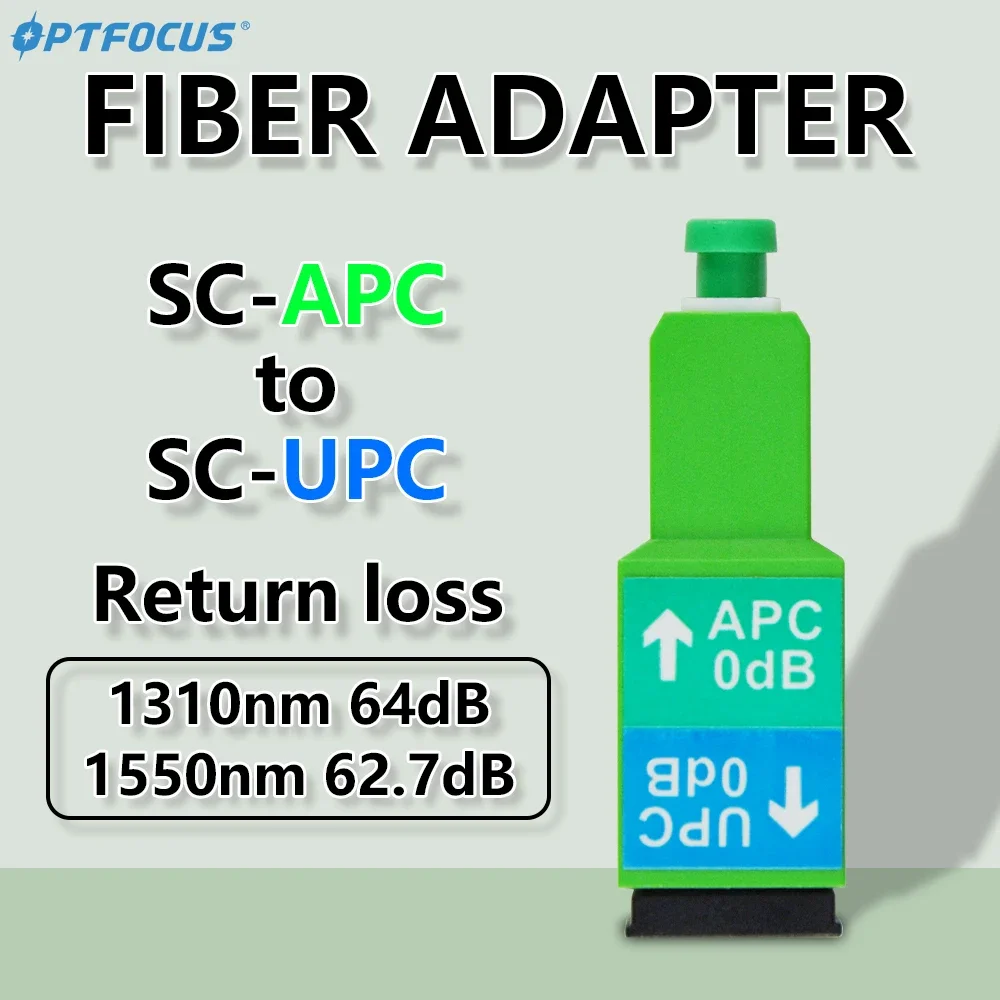 OPTFOCUS Fiber Optic AttenutorSC APC to SC UPC 0dB Fiber Optical Adapter 1310nm 1550nm FTTH Mutual Conversion модуль ixia ixia flex tap fiber 1g 10g 25g 40g 100g lr 8 5um lc 70 30 1310nm and 1550nm use rk flex 24 or rk flex 8rack mounts