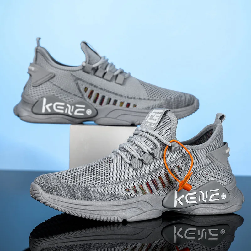 

Breathable Mesh Men Shoes Trendy Lightweight Walking Flats Plus Size Male Tennis Sneakers Outdoor Running Fitness Shoes