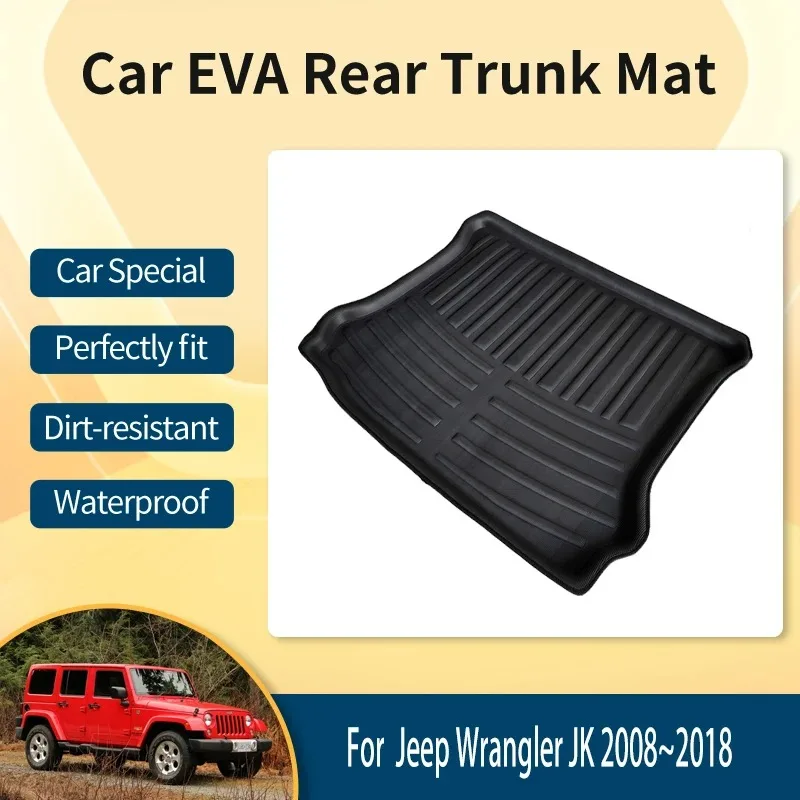 

Car EVA Rear Trunk Mat For Jeep Wrangler JK J8 TJL-J8 2008-2018 Anti-dirty Trunk Storage Pads Boot Cover Carpet Auto Accessories