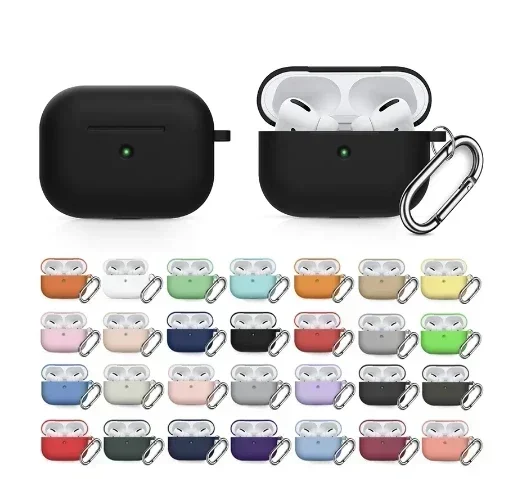 

2024 for AirPods Pro Protective Case Silicone New Solid Color Apple Bluetooth Headset Soft Case Protective Cover