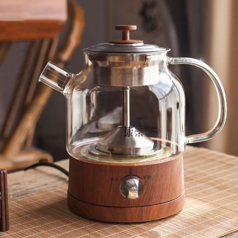

Wood Grain Tea Brewing Black Tea Automatic Steam Glass Tea Maker Multi-functional Heat Preservation Electric Kettle Health Pots