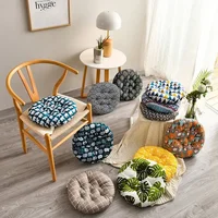 Round Retro Plaid Geometry Print Chair Cushions Chair Pad 40/45cm Home Decorations Bedroom Office Supplies Indoor Outdoor Garden 1