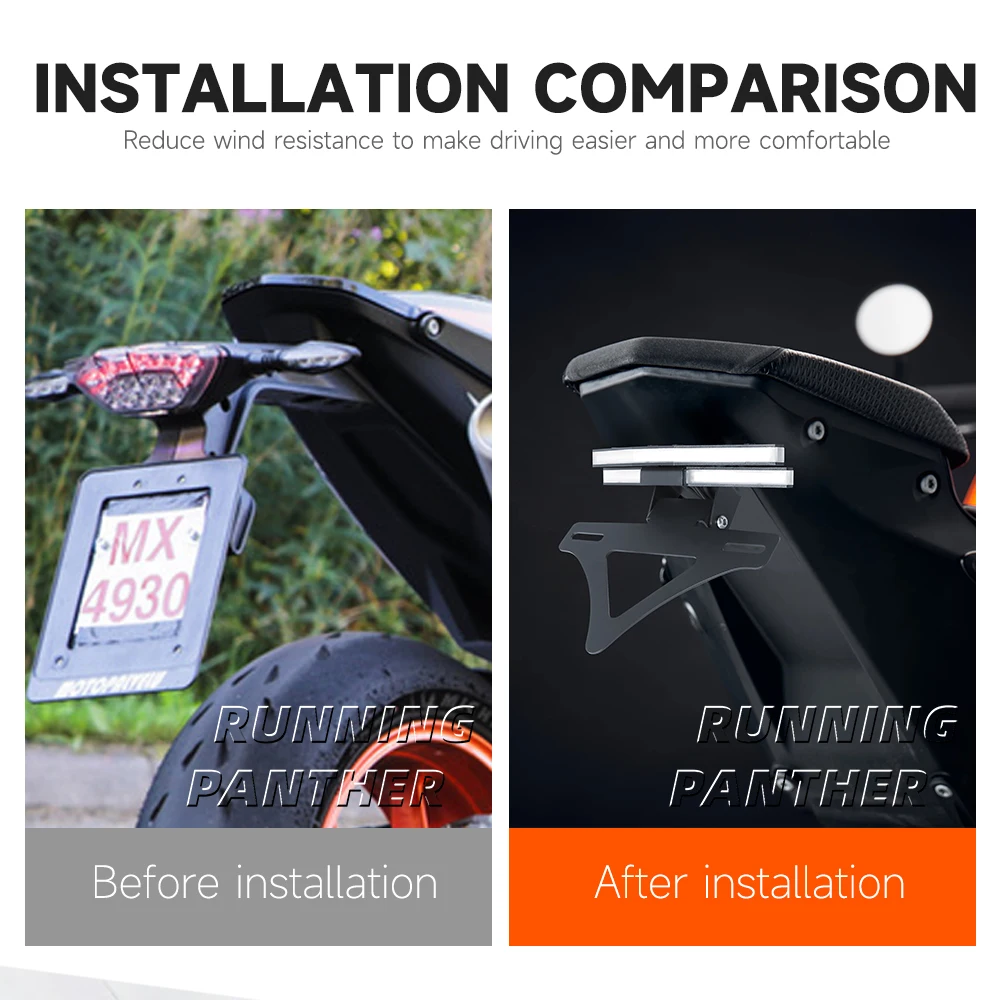 NEW DUKE 790duke 890duke 2018 - 2025 리어 숏 테일 스톡 번호판 홀더 테일스톡 브래킷 통합 LED 790 890