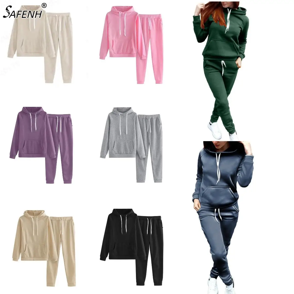 

Outfits For Women 2 Pcs Set Long Sleeve Pullover Sweatshirt Sweatsuits Tracksuits Pockets Work Out Sets 2024