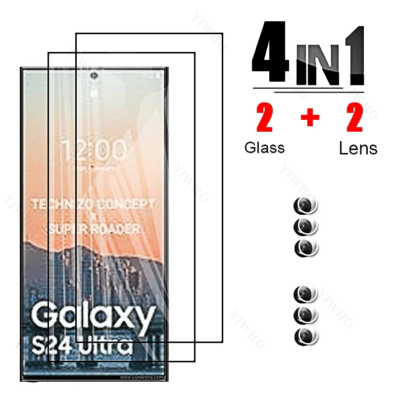 6-in-1 Glas For Samsung Galaxy S24 Ultra S23 FE S24+ Tempered