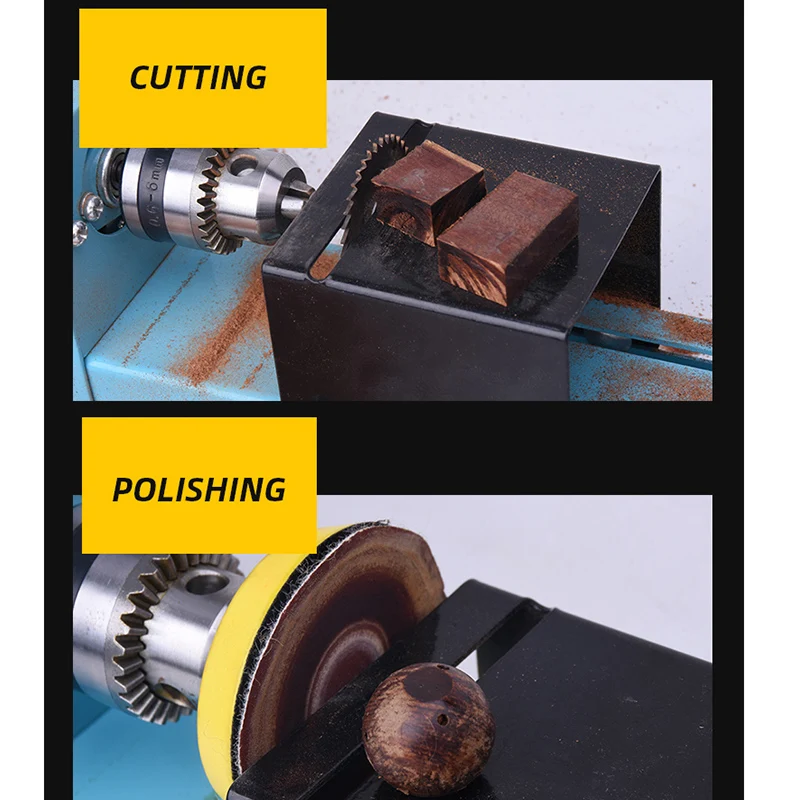 Wood Lathe 150W Mini Lathe Beads Machine Miniature Buddha Pearl Lathe DIY Woodworking Drill Rotary Tool 12V/24V